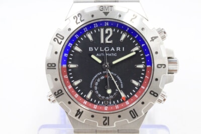 BVLGARI/ブルガリ  Diagono/ディアゴノ GMT40S 黒文字盤 自動巻きの買取り品の画像