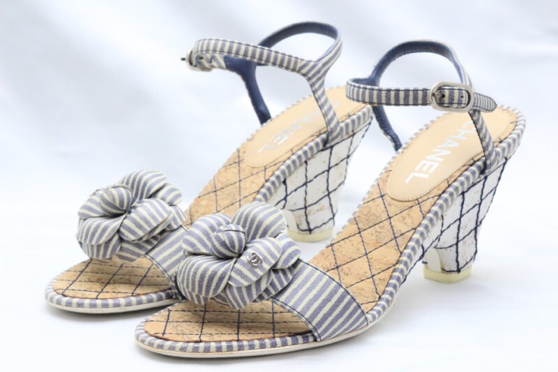 CHANEL/シャネル  バックストラップ  ブルー ミュール