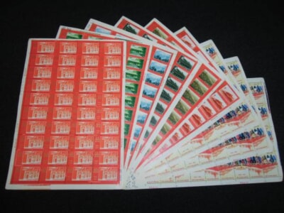 中国切手 中国共産党50周年シート 9種完 未使用の買取り品の画像