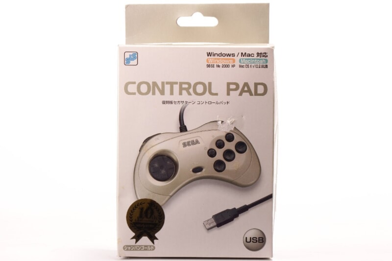 【未開封品】復刻版セガサターン コントロールパッド PC用ゲームコントローラ（Windows/Mac対応）シャンパンゴールドの画像1
