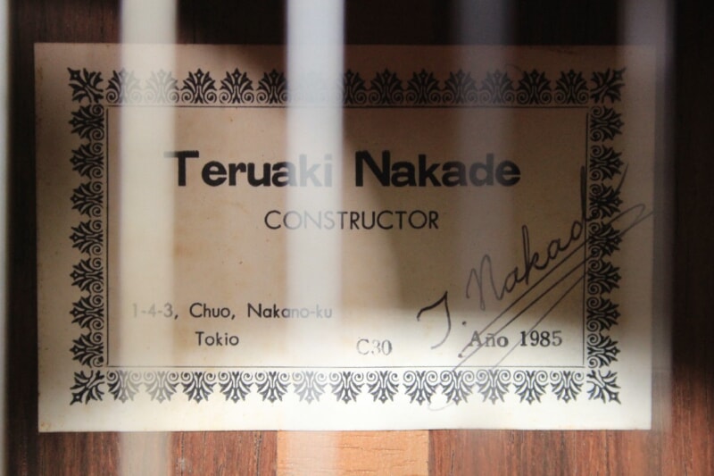 Teruaki Nakade 中出輝明 CONSTRUCTOR クラシックギター C30 Ano1985の画像1