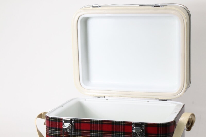 【昭和レトロ】 SHARP ICE BOX チェック柄 クーラーボックス アンティークの画像1