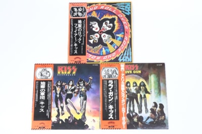 【帯付き】 KISS  [地獄のロック・ファイアー][地獄の軍団][ラブ・ガン] LPレコード 3枚の買取り品の画像