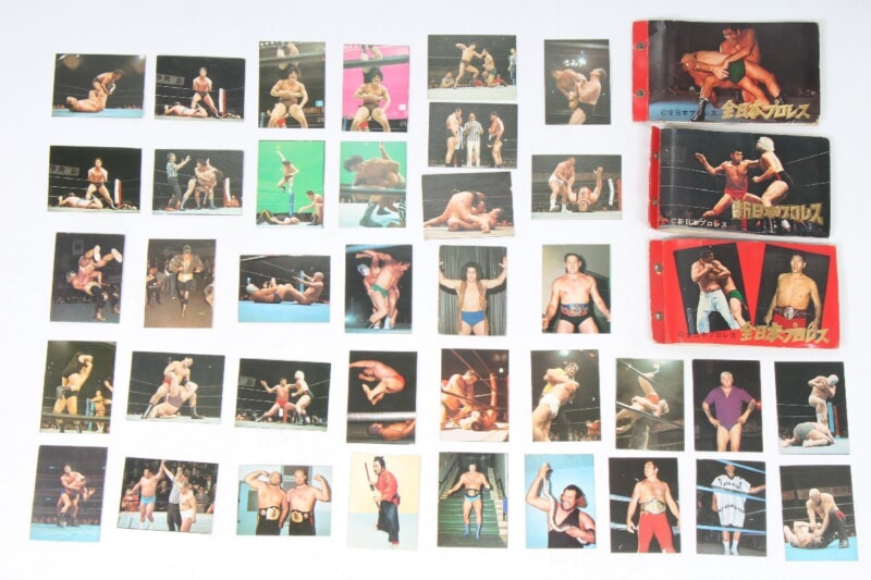 【当時物】 山勝  アントニオ猪木/アンドレ・ザ・ジャイアント/デストロイヤー などプロレスカード ファイル3点付きの画像1