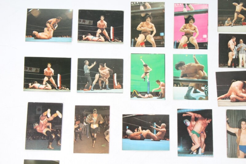 【当時物】 山勝  アントニオ猪木/アンドレ・ザ・ジャイアント/デストロイヤー などプロレスカード ファイル3点付きの画像1