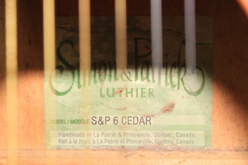 Simon&Patrick LUTHIER（S&P）アコースティックギター  S&P6CEDARの画像1