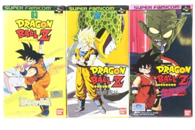 【外箱/説明書付き】ドラゴンボール 超悟空伝/超武闘伝/超サイヤ伝説 セット  スーパーファミコンソフト/SFCの買取り品の画像