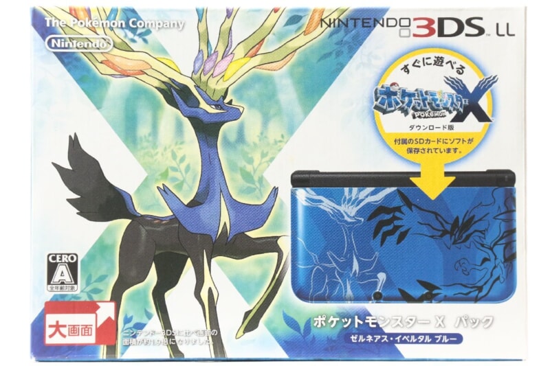 【ポケットモンスターXパック】 Nintendo3DS LL 本体 ゼルネアス・イベルタル ブルーの画像1