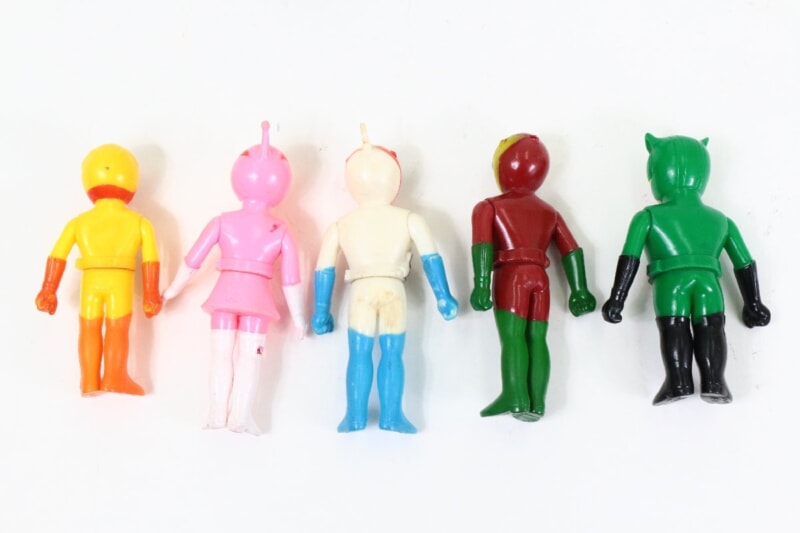 【当時物】 ポピー 科学忍者隊ガッチャマン ソフビ5点セット 犬鷲の健/白鳥のジュンなどの画像1