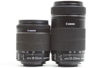 canon/キャノン  レンズ2本 EFS AF [18-55 / 55- 250mm ] 一眼カメラ用 交換レンズ