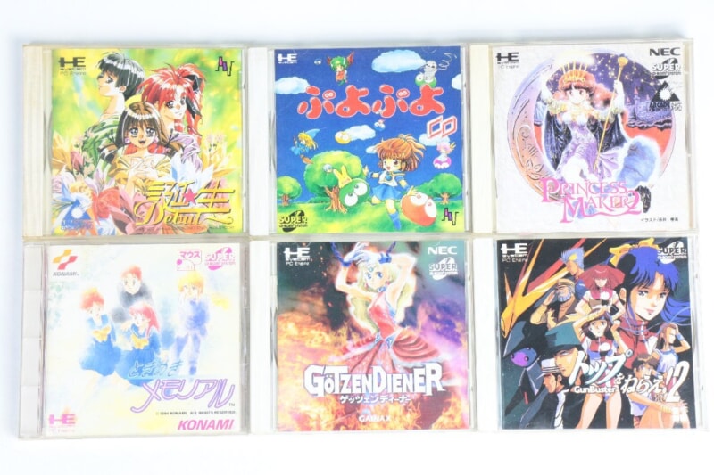PCエンジン  ソフト6点 誕生/ぷよぷよCD/プリンセスメーカー2/ときメモ/ゲッツェンディナー/トップをねらえ2の画像1