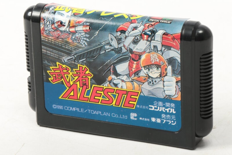 【外箱・説明書・ハガキ付き】 激闘ロボットシューティング 武者ALESTE  メガドライブ ソフト コンパイル 東亜プランの画像1