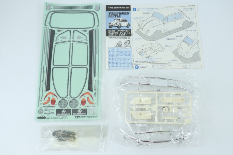 【未組立】 タミヤ  1/10 RC/ラジコンカースペアパーツNO.696フォルクスワーゲン ビートル スペアボディセット 50696の画像1