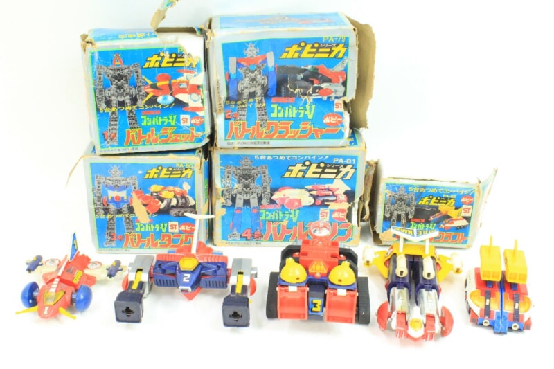【当時物】 ポピー 超合金 コンバトラーV [バトルジェット][バトルクラッシャー][バトルタンク]他 5台セットの画像1
