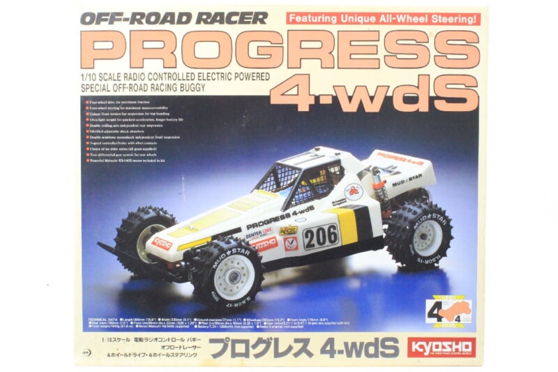 【未組立】 KYOSHO/京商  1/10 電動RC/ラジコン バギー モーター付き オフロードレーサー プログレス 4-wdsの画像1