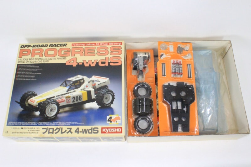 【未組立】 KYOSHO/京商  1/10 電動RC/ラジコン バギー モーター付き オフロードレーサー プログレス 4-wdsの画像1