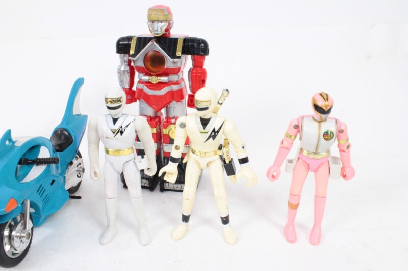 [当時物] 忍者戦隊カクレンジャーなど  フィギュアまとめセット [超合金 ニンジャホワイト/ホウオウレンジャー]など BANDAIの画像1