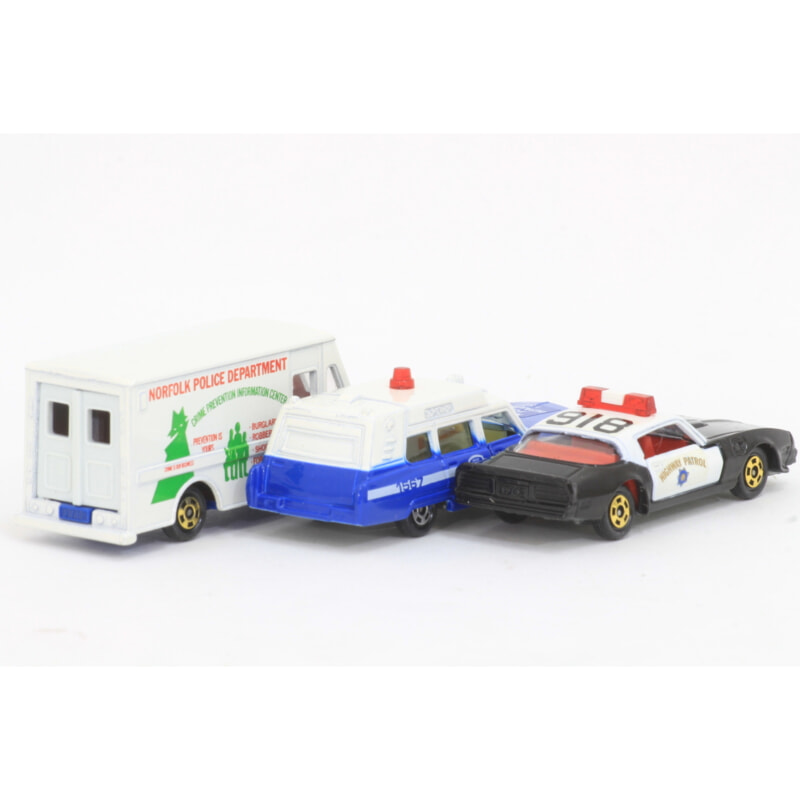 トミカ TOMICA ■ [F42 ファイヤーバード トランザム 1/68] [F53 ダッジウォークスルーバン 1/84] [F60 キャデラック救急車 1/77] 3点セット 外国車シリーズの画像1