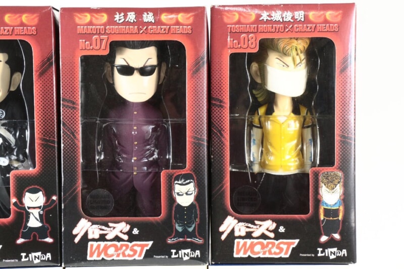 【未開封品】 LINDA/DIVE  クローズ×WORST CRAZY HEADS フィギュア まとめセット [花木九里虎][杉原誠]などの画像1