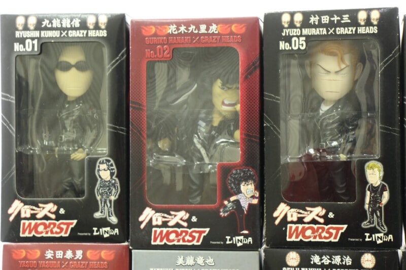 LINDA/DIVE  [クローズ×WORST] CRAZY HEADS フィギュア まとめセット [花木九里虎][村田十三]などの画像1