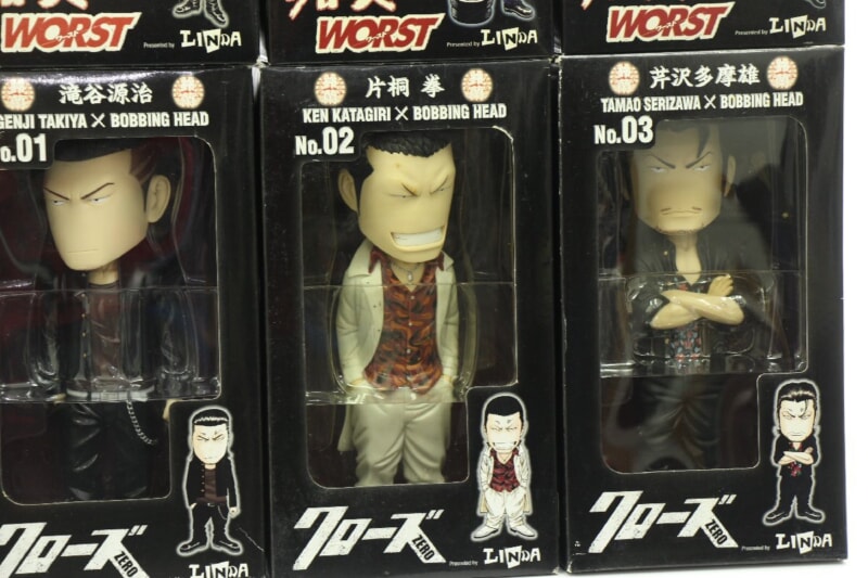 LINDA/DIVE  [クローズ×WORST] CRAZY HEADS フィギュア まとめセット [花木九里虎][村田十三]などの画像1