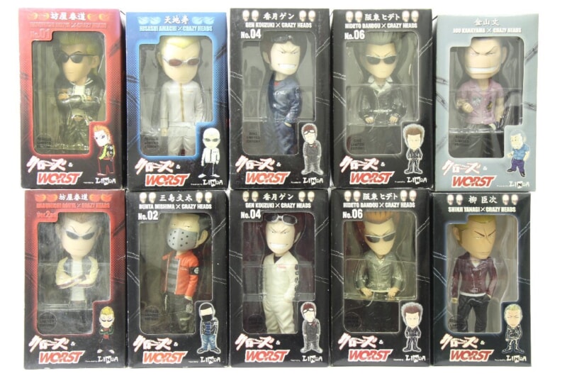 【LIMITED EDITION 】 LINDA/DIVE  [クローズ×WORST] CRAZY HEADS フィギュア まとめセット [香月ゲン]などの画像1