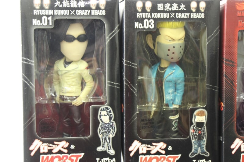 LINDA/DIVE  [クローズ×WORST][QP] CRAZY HEADS フィギュア まとめセット [九能龍信][石田小鳥]などの画像1