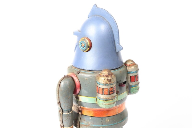 【当時物】 野村トーイ  鉄人28号 ブリキロボット 全高：約34cmの画像1