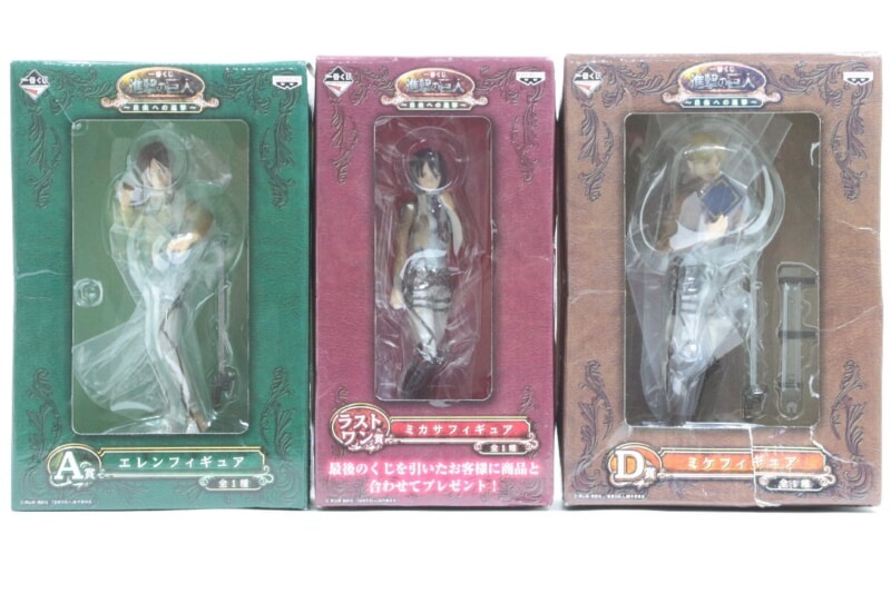 【未開封】 進撃の巨人 ～自由への進撃～  一番くじ 3点まとめセット ミカサ/エレン/ミケ バンプレスト A賞/D賞/ラストワン賞の画像1