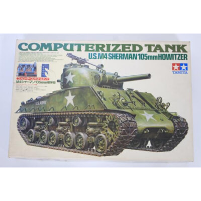 TAMIYA タミヤ 1/16 コンピューターコントロールタンク M4シャーマン 105mm榴弾砲の買取り品の画像