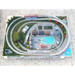 ジオラマ 鉄道模型 完成品 約83×122×20cm