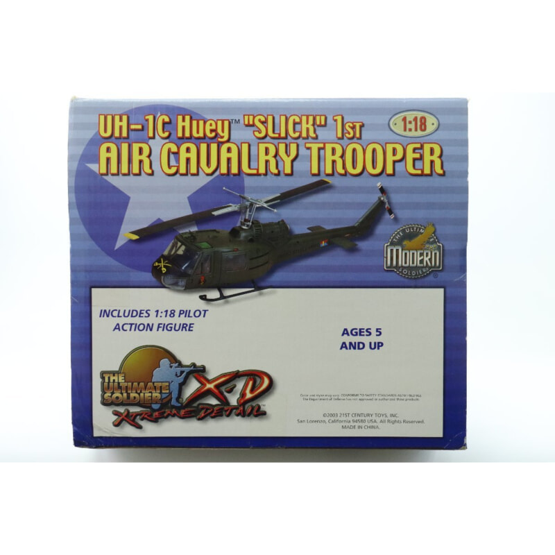 【未開封】21st Century Toys 1/18 UH-1C Huey SLICK 1st AIR CAVALRY TROOPER シャークノーズ ヘリコプターの画像1