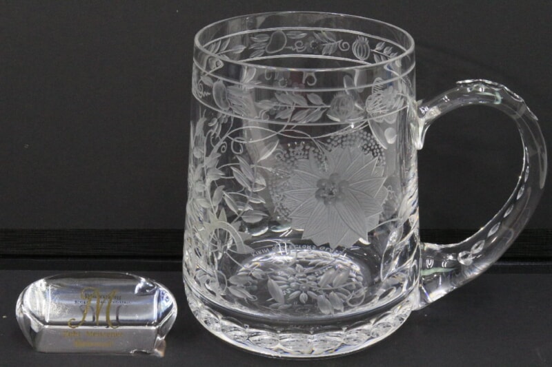 Echt Meissener/マイセン ◎ ブルーオニオン クリスタル ジョッキ マイセンフラワー【キリンコレクターズグラス】