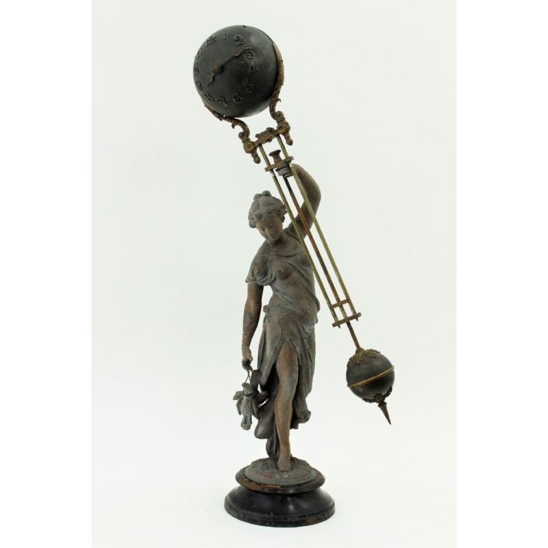 アンソニア 古銅色人物手振置時計 総体振時計