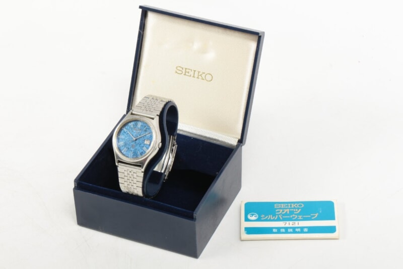 SEIKO  QT [0822-7000-G] クオーツ 青文字盤 デイト 腕時計 セイコー ケース付きの画像1